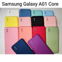 Capa Capinha Case Galaxy A01 CORE Silicone Colorida Aveludada Por Dentro