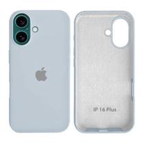 Capa Capinha Case iPhone 16 Plus Silicone Aveludada Proteção Cor:Branco Capa Capinha Case iPhone 16 Plus Silicone Aveludada Proteção Cor:Branco