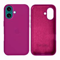 Capa Capinha Case iPhone 16 Plus Silicone Aveludada Proteção Cor:Rosa