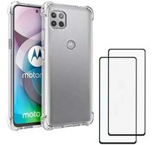 Capa Capinha Case Motorola Moto G 5G Anti Shock + Película 3D 5D 9D Blindada Cobre 100% Da Tela Borda Resistente - ELETRODU