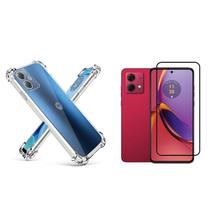 Capa Capinha Case Motorola Moto G84 Proteção Anti Impacto + Pelicula vidro 3D Proteção Anti Queda