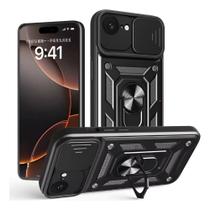 Capa Capinha Case para iPhone 16E - Protetora Resistente Anti Impacto Queda Armadura Militar Cor:Preto
