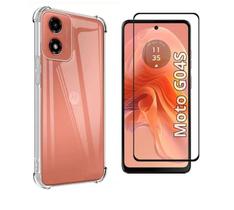 Capa Capinha Case + Película de Vidro 3D para Motorola Moto G04S 6.56 Capa Capinha Case + Película de Vidro 3D para Motorola Moto G04S 6.56