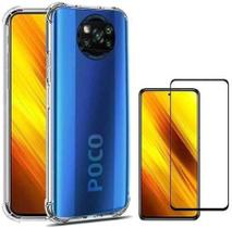 Capa Capinha Case + Pelicula de Vidro Temperado 9D Compatível Para Xiaomi Mi Poco X3 / X3 Pro / X3 NFC