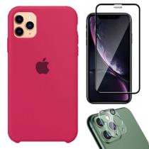 Capa Capinha Case + Película Tela 3D + Película Câmera Compatível Com iPhone 11 Pro Max - Premium