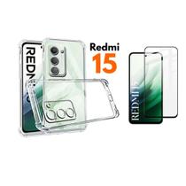 Capa Capinha Case Premium Proteção Anti Impacto Para Xiaomi Redmi 15 Pelicula Tela Toda