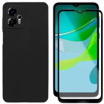 Capa Capinha Case Preta + Película 3D Compatível Com Moto G13