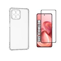 Capa Capinha Case Proteção Anti Impacto Motorola Moto G86 Pelicula Vidro 3d Premium Tela Toda