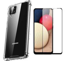 Capa Capinha Case Samsung Galaxy A12 Anti Shock + Película 3D 5D 9D Cobre 100% Da Tela Borda Resistente