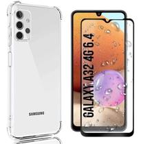 Capa Capinha Case Samsung Galaxy A32 4g Anti Shock + Película 3D 5D 9D Blindada Cobre 100% Da Tela Borda Resistente - ELETRODU