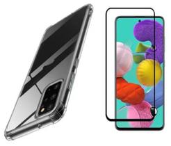 Capa Capinha Case Samsung Galaxy A51 Anti Shock + Película 3D 5D 9D Blindada Cobre 100% Da Tela Borda Resistente