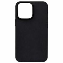 Capa Capinha Case Silicone Aveludada Câmera aberto Compatível para iPhone 13 Pro com logo da maça cor:PRETO
