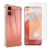 Capa Capinha Case Silicone + Película Hidrogel Para Moto G04