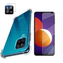Capa Capinha Case Transparente Anti Impacto Com Borda Samsung Galaxy M12/A12 5G + Pelicula Vidro Temperado