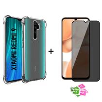 Capa Capinha Case Transparente TPU Para Xiaomi Redmi 9 + Película Privativa Ant Spy 3D Capa Capinha Case Transparente TPU Para Xiaomi Redmi 9 + Película Privativa Ant Spy 3D