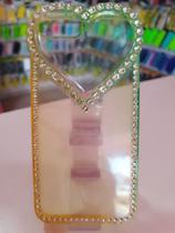 Capa Capinha Compatível Celular IP 7/8 Plus Coração Strass