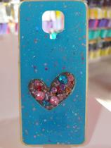 Capa Capinha Compatível Celular Xiaomi Note 9S Coração Pedraria Capa Capinha Compatível Celular Xiaomi Note 9S Coração Pedraria