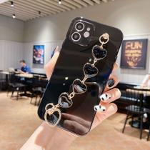 Capa Capinha Compatível Com iPhone Corrente De Coração Luxo