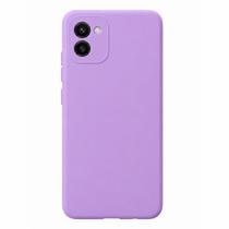 Capa Capinha Compatível com Samsung Galaxy A03 Silicone Aveludado Premium Anti Impacto Preto Fosco COR:LILÁS Capa Capinha Compatível com Samsung Galaxy A03 Silicone Aveludado Premium Anti Impacto Preto Fosco COR:LILÁS