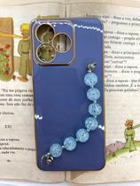 Capa Capinha de celular compatível com Realme Note 50, C51 e C53 com Corrente Variadas Cor:Azul Capa Capinha de celular compatível com Realme Note 50, C51 e C53 com Corrente Variadas Cor:Azul