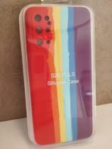 Capa / Capinha de Celular de Silicone Case Galaxy S21 Plus/S30 Plus Aveludada-Arco Íris
