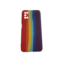Capa capinha de celular Samsung Galaxy A03s SM-A037M aveludada Arco íris ante queda e ante impacto resistente