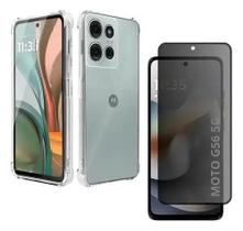 Capa Capinha e Pelicula Privacidade 3D Moto G56 5g