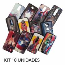 Capa Capinha Estampada Heróis LG K10 2017 - Kit 10 Unidades