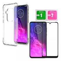 Capa Capinha Flexível + Película Vidro 5d Motorola One Zoom