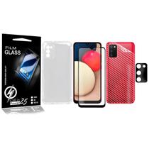 Capa Capinha GALAXY A02S A025 6.5 + Pelicula 3d + Pel Camera + Carbono - Cell In Power25