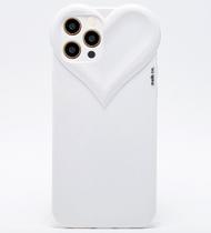 Capa Capinha iPhone 11 PRO Branca Com Proteção de Câmera Emborrachada Feminina Fechada Fofa Resistente Coração Brilhante - Malis Case