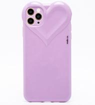 Capa Capinha iPhone 11 PRO Roxa Lilas Com Proteção de Câmera Emborrachada Feminina Fechada Fofa Resistente Coração Brilhante