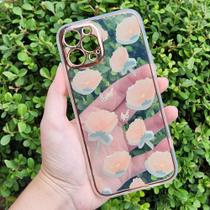 Capa Capinha IPhone 12 Pro Max Silicone Floral