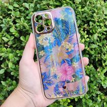 Capa Capinha IPhone 12 Pro Max Silicone Floral