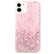 Capa Capinha iPhone 12 Rosa com Transparencia Silicone Flexivel Feminina Menina Anti Impacto Glitter Estrelas Ceu Brilho Fofa Fechada Resistente