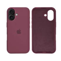 Capa Capinha iPhone 17 Padrão Silicone Aveludada Proteção Cor:Vinho