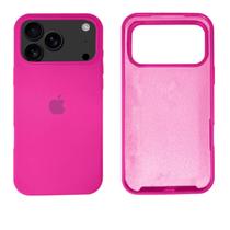 Capa Capinha iPhone 17 Pro Max Silicone Aveludada Proteção Cor:Rosa Pink