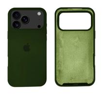 Capa Capinha iPhone 17 Pro Max Silicone Aveludada Proteção Cor:Verde Militar