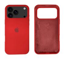 Capa Capinha iPhone 17 Pro Silicone Aveludada Proteção Cor:Vermelho Capa Capinha iPhone 17 Pro Silicone Aveludada Proteção Cor:Vermelho