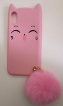 Capa Capinha iphone x Cathinha Com Pompom Diversas Cores