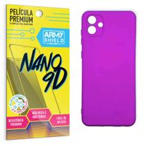 Capa Capinha LilásSamsung A04 + Película Nano Cerâmica 9D