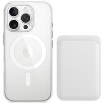 Capa Capinha Mag + Carteira Indução Magnética Compatível iPhone 16 Pro e Max
