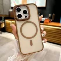 Capa Capinha Magnética fosco translúcido câmera Aberta E Fechada Compatível pra iPhone 15 Pro Max