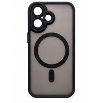 Capa Capinha Magnética fosco translúcido câmera Aberta E Fechada Compatível pra iPhone 16 COR:PRETO CAMERA FECHADA Capa Capinha Magnética fosco translúcido câmera Aberta E Fechada Compatível pra iPhone 16 COR:PRETO CAMERA FECHADA