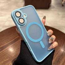 Capa Capinha Magnética fosco translúcido câmera Aberta E Fechada Compatível pra iPhone 16 Plus