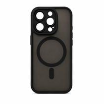 Capa Capinha Magnética fosco translúcido câmera Aberta E Fechada Transparente Compatível pra iPhone 15 Pro COR:ROXO CAME