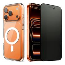 Capa Capinha Magnetica + Película Fosca Anti Spy P/ iPhone 17 A 17 Max