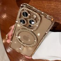 Capa Capinha Magsafe P/ iPhone 12-14-15pro max - Glitter Diamante Para Mulher Chique