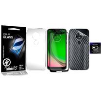 Capa Capinha Moto G7 Play XT1952 5.7 + Película 3d + Pel Câmera + Carbono - Cell In Power25 Capa Capinha Moto G7 Play XT1952 5.7 + Película 3d + Pel Câmera + Carbono - Cell In Power25
