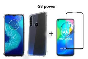 Capa Capinha Motorola Moto G8 Power Anti Shock + Película 3D 5D 9D Cobre 100% Da Tela Borda Resistente